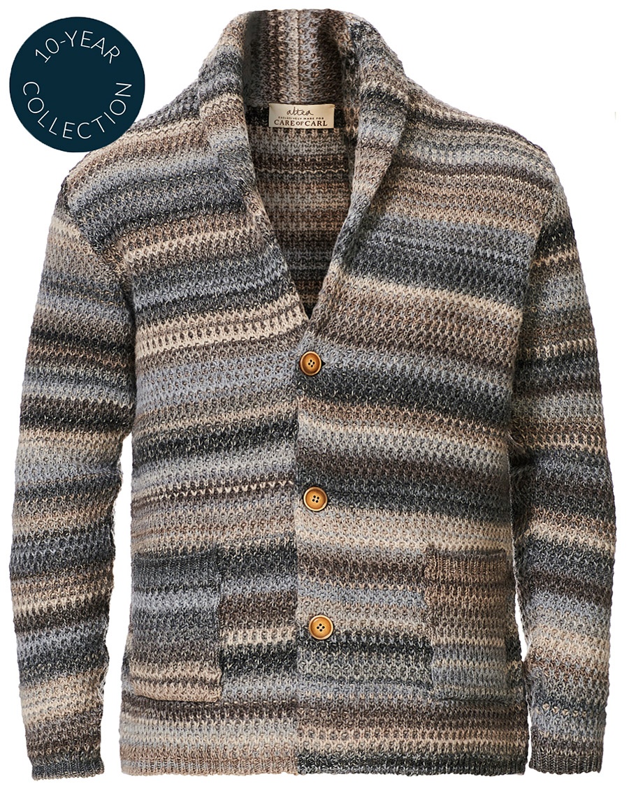 Altea Dégradé Shawl Collar Cardigan Grey/White
