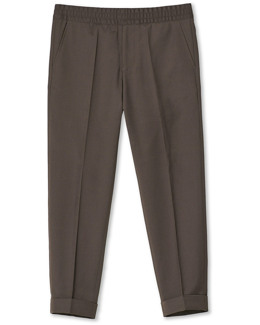  Terry Gabardine Cropt Turn Up Trousers Taupe