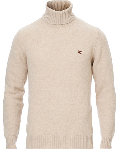 Etro Virgin Wool Turtleneck Sweater Off White