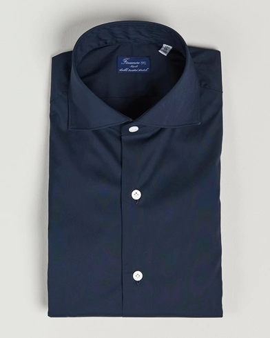 Herren | Formelle Hemden | Finamore Napoli | Milano Slim Fit Stretch Shirt Navy