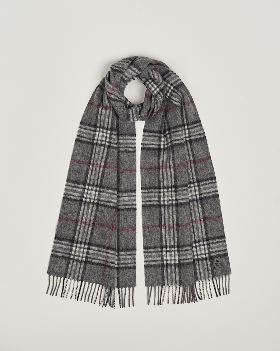 Herren | | Amanda Christensen | Merino Wool Check Scarf Grey