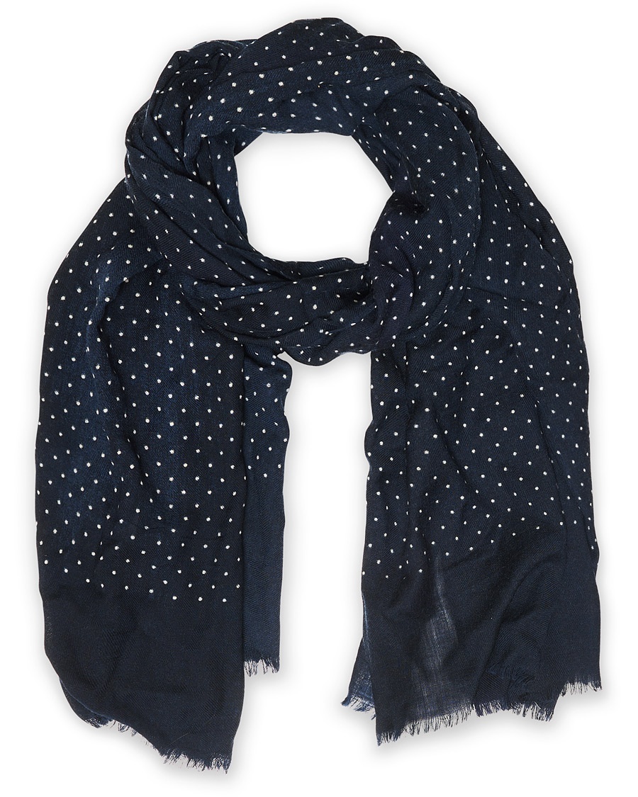 Amanda Christensen Wool Dot Scarf Navy 