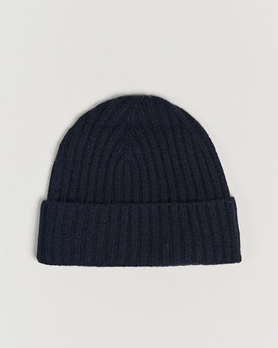 Herren | Amanda Christensen | Amanda Christensen | Rib Knitted Cashmere Cap Navy
