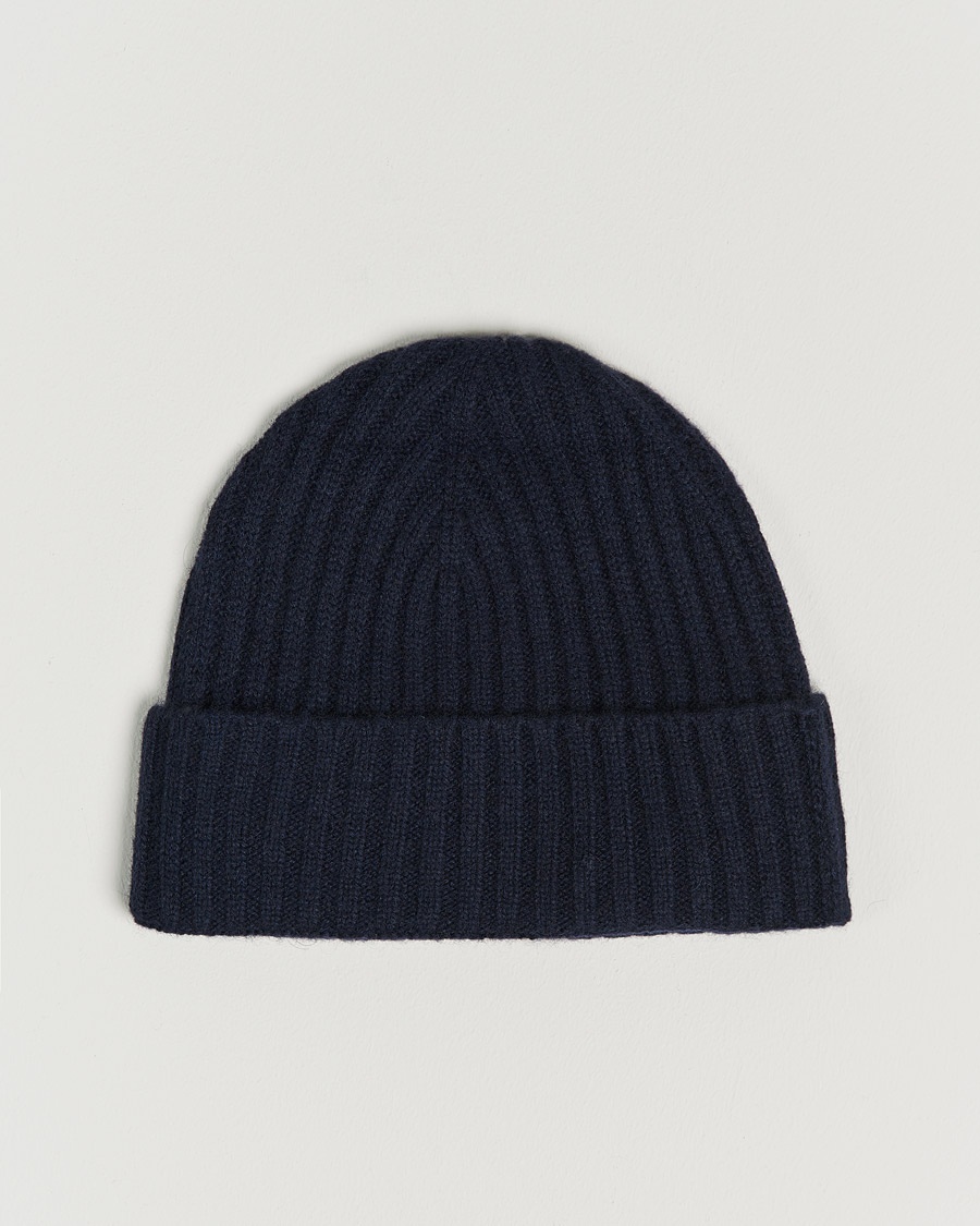 Herren | | Amanda Christensen | Rib Knitted Cashmere Cap Navy