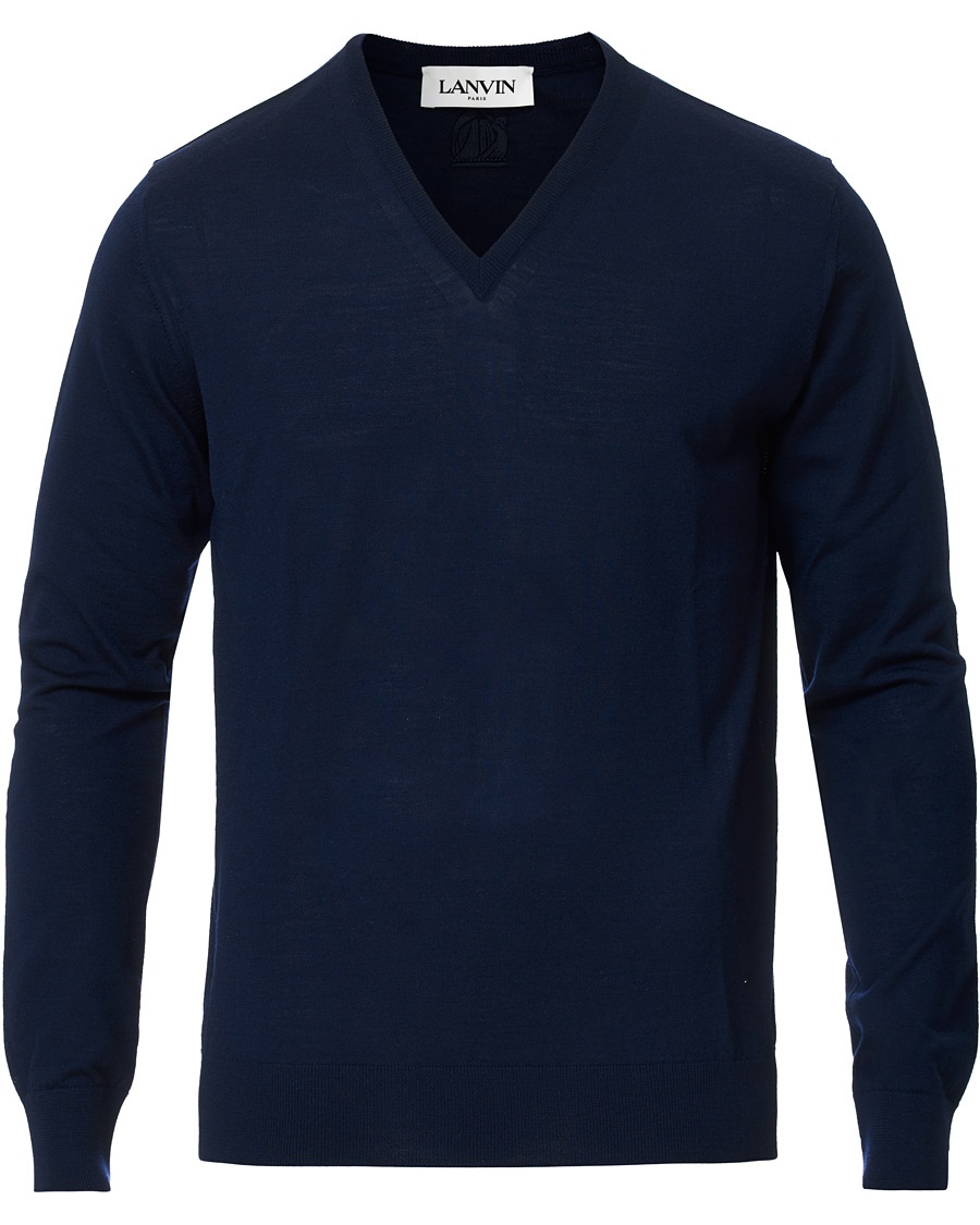 Lanvin V-Neck Merino Navy Blue