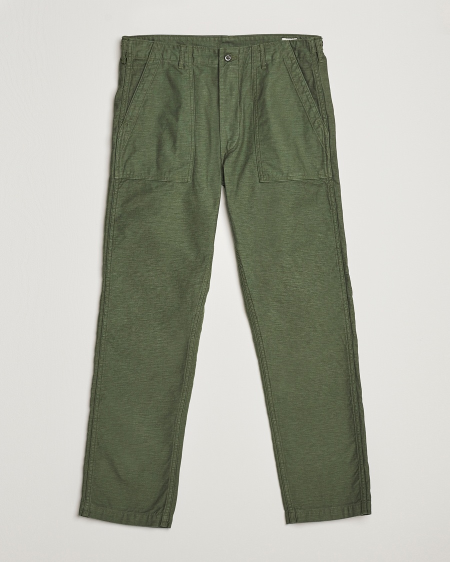 Herren | Hosen | orSlow | Slim Fit Original Sateen Fatigue Pants Green