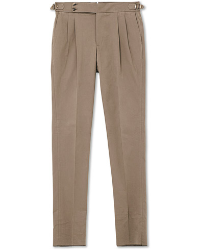 PT01 Gentleman Fit Double Pleat Trousers Light Brown