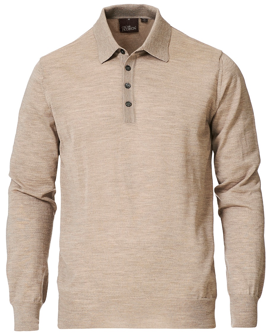  Ruben Extra Fine Merino Poloshirt Beige
