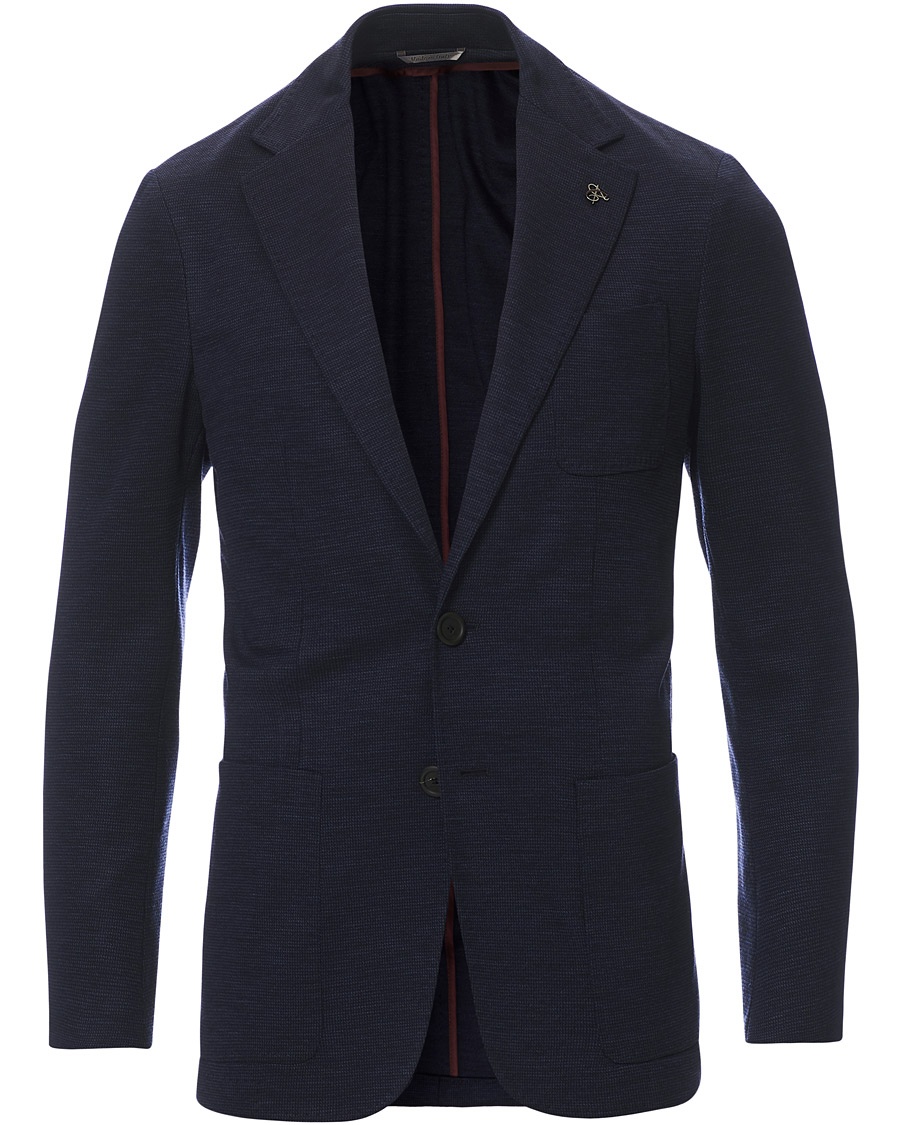 Canali Wool Jersey Blazer Dark Blue