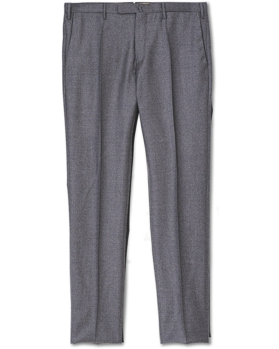  Slim Fit Super 120s Flannel Trousers Grey Melange