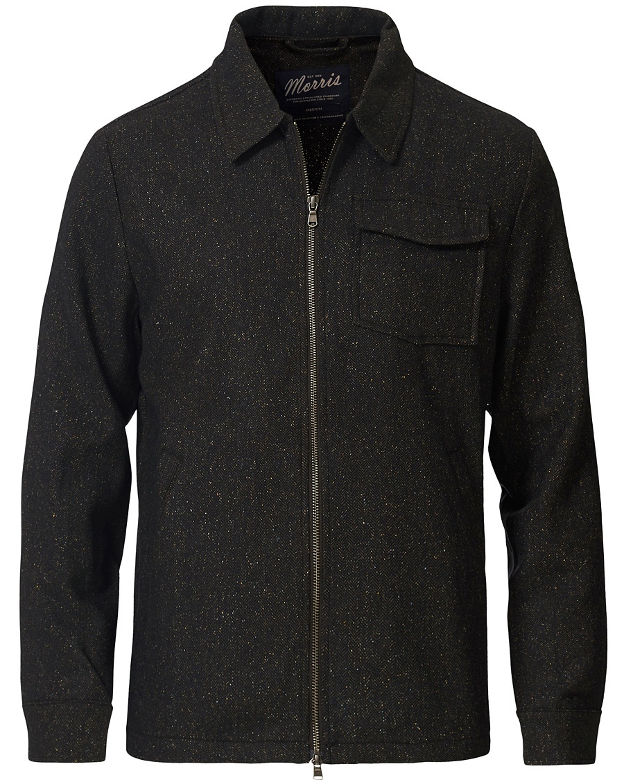  Dulwich Donegal Full Zip Overshirt Dark Brown