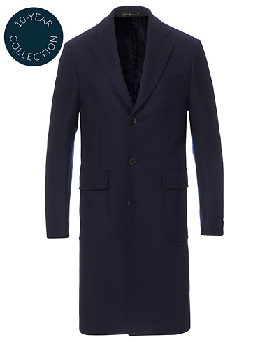 Morris Heritage Structured Wool Patch Pocket Coat Navy