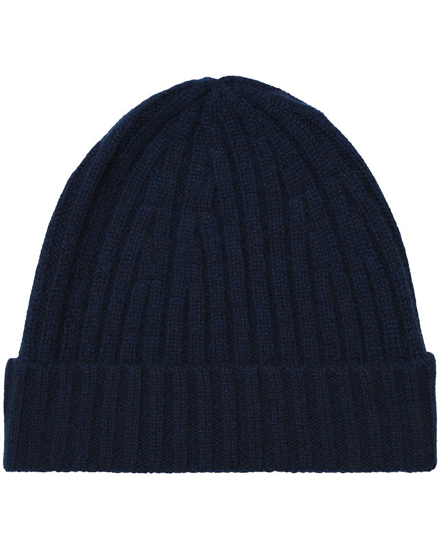 Stenströms Ribbed Cashmere Hat Navy