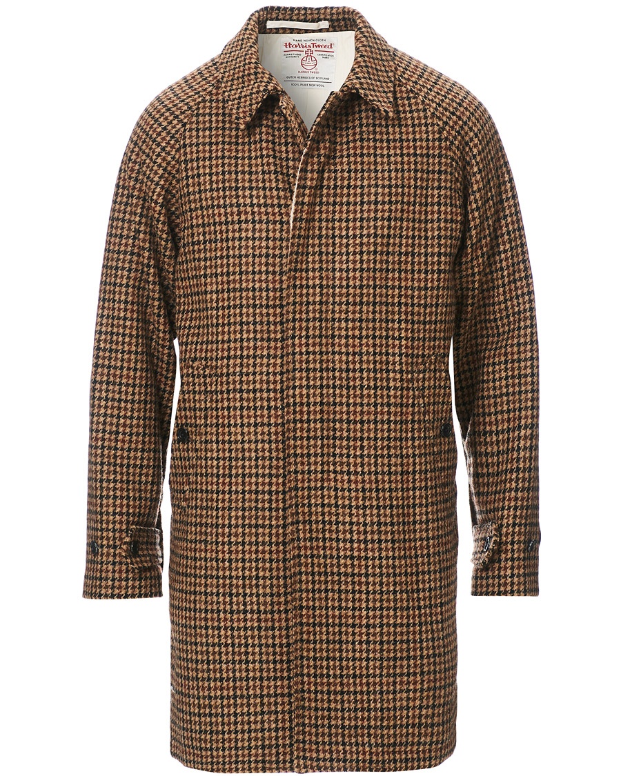 BEAMS PLUS Harris Tweed Balmacaan Coat Gun Club Check