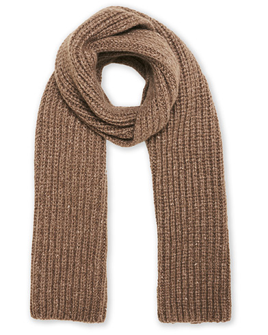 Johnstons of Elgin Heavy Knitted Cashmere Scarf Otter Mix