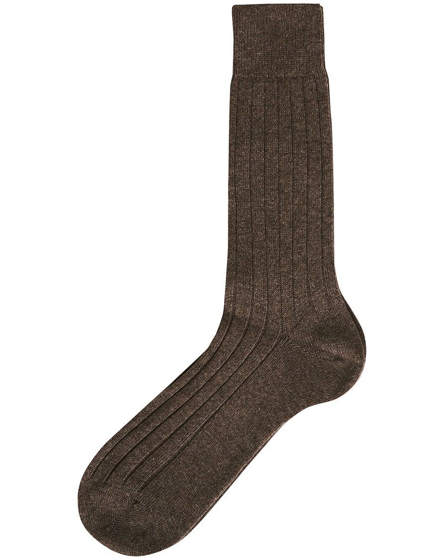  Pure Cashmere Ribbed Socks Light Brown