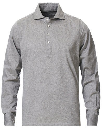 Hemd |  Cotton Popover Poloshirt Grey Melange