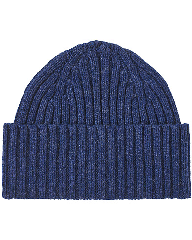 Lambswool Ribbed Hat Blue