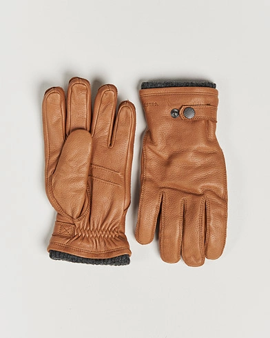 Herren | Handschuhe | Hestra | Utsjö Fleece Liner Buckle Elkskin Glove Cognac