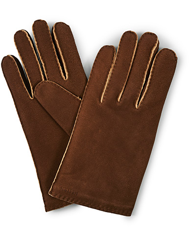 Handschuh |  Philippe Chamoise Wool Lined Glove Brown