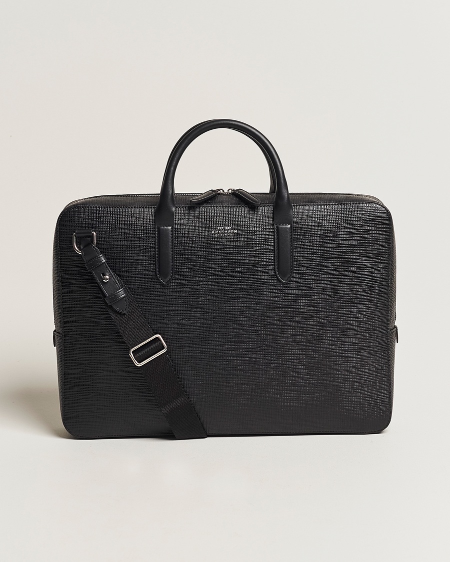 Smythson Panama Lightweight Briefcase Black – Schwarz