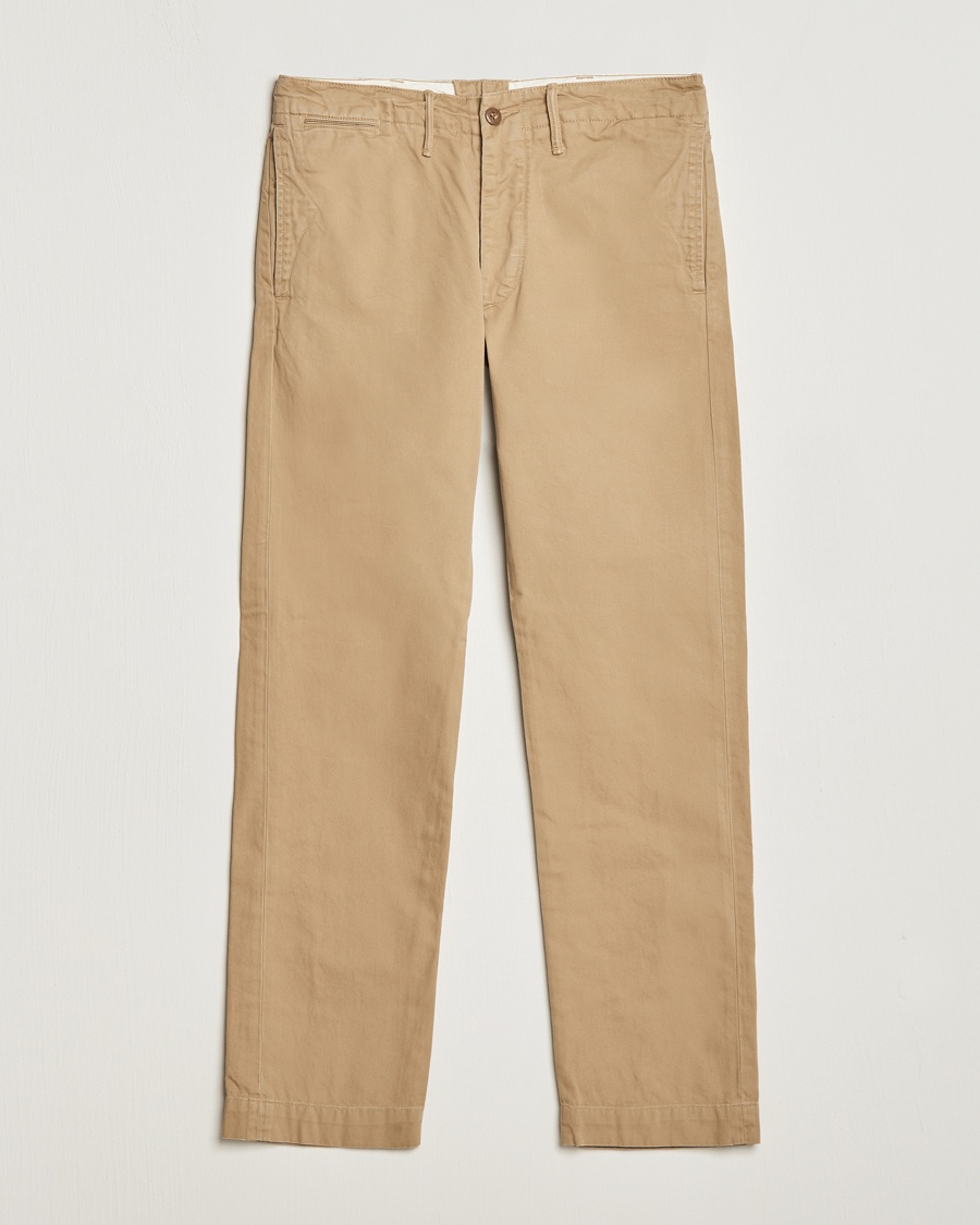 RRL Officers Flat Pant New Military Khaki - Beige - Chino - Grösse: W32L32