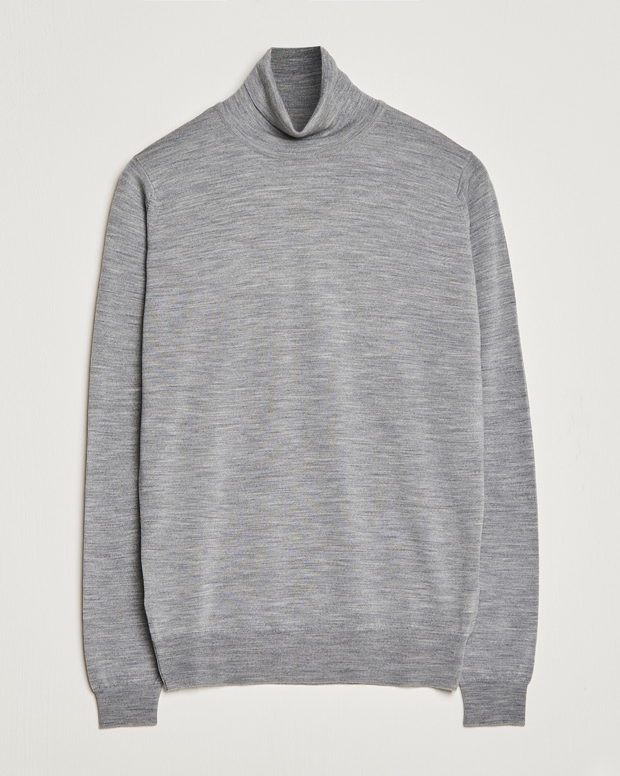 John Smedley Cherwell Extra Fine Merino Rollneck Silver – Grau