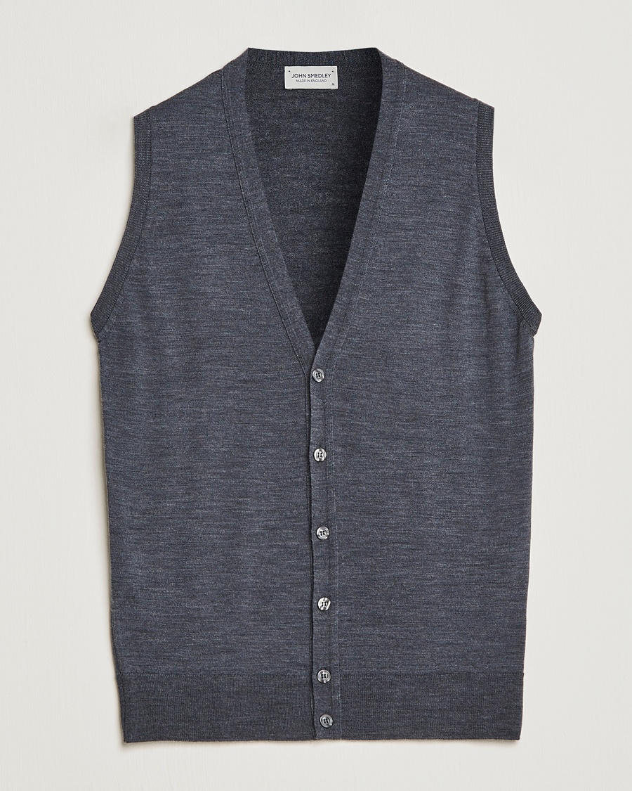 John Smedley Huntswood Slim Fit Waistcoat Charcoal – Grau