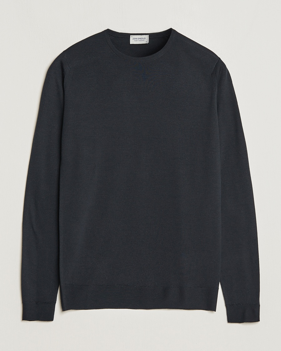 Herren | Rundausschnitt | John Smedley | Lundy Extra Fine Merino Crew Neck Black