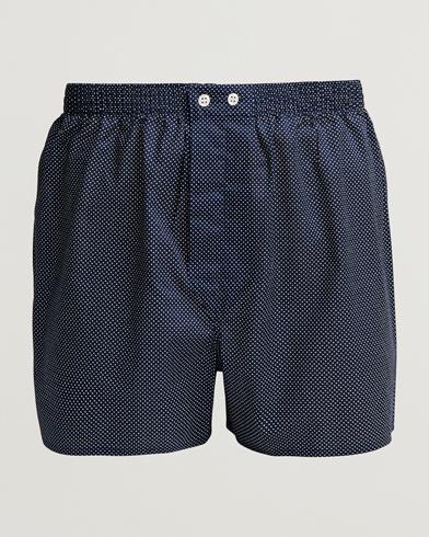 Herren |  | Derek Rose | Classic Fit Cotton Boxer Shorts Navy Polka Dot