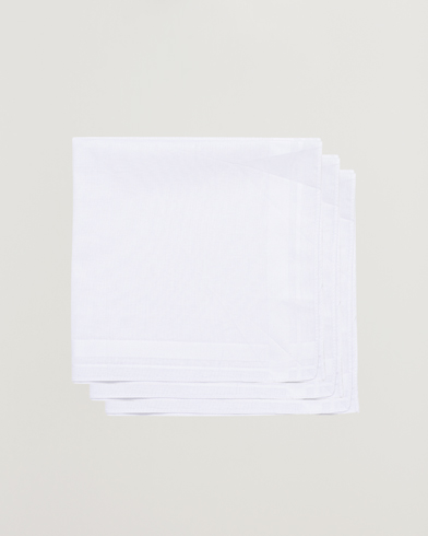 Herren | Einstecktuch | Amanda Christensen | 3-Pack Cotton Pocket Square White