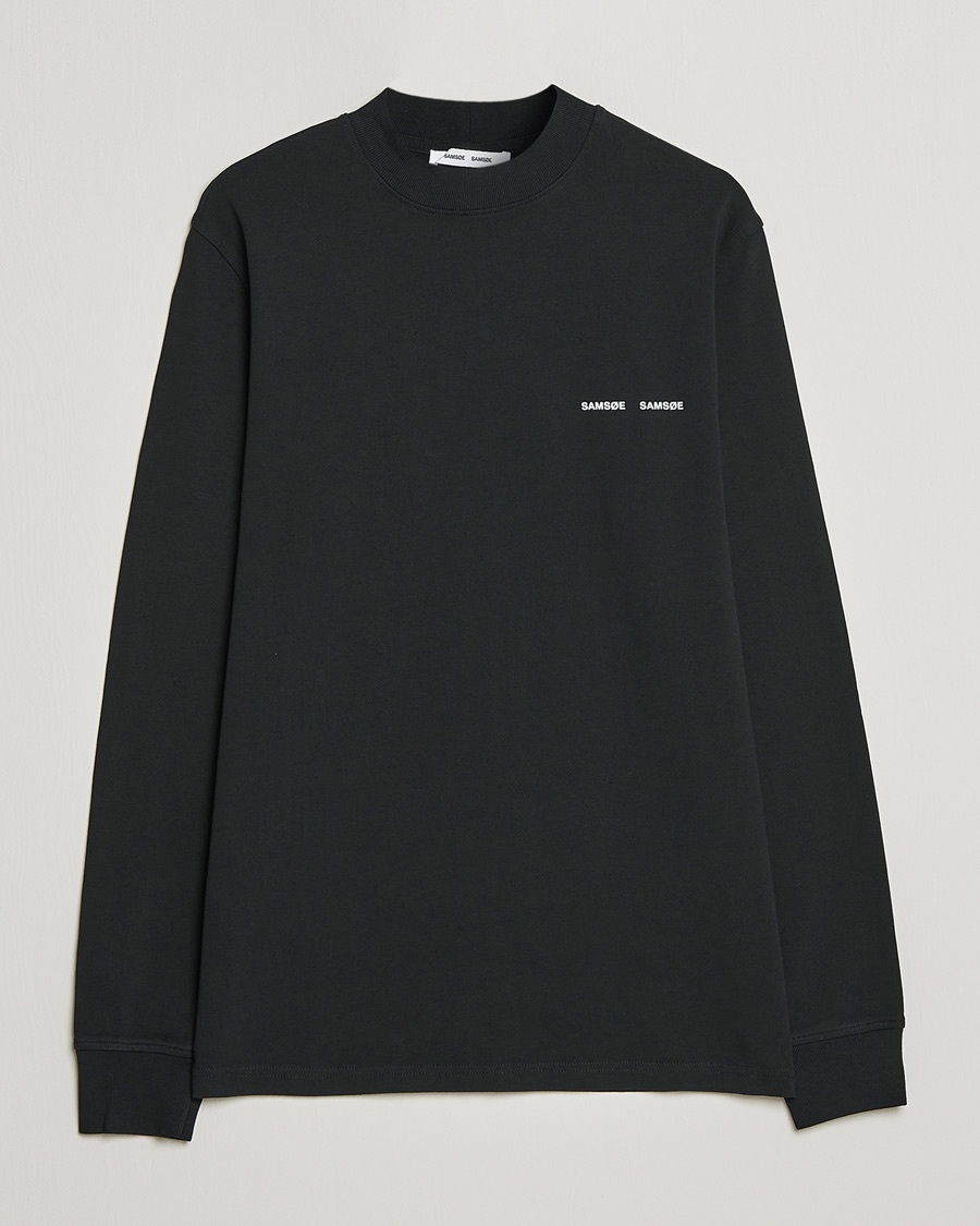 Herren | Langarm T-Shirt | Samsøe Samsøe | Norsbro Long Sleeve Organic Cotton Tee Black