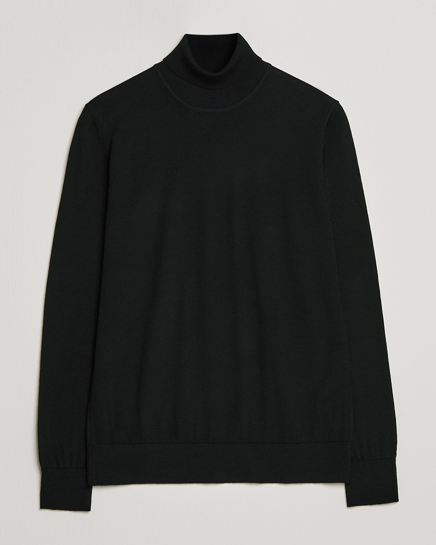  Flemming Superfine Merino Wool Roll Neck Black