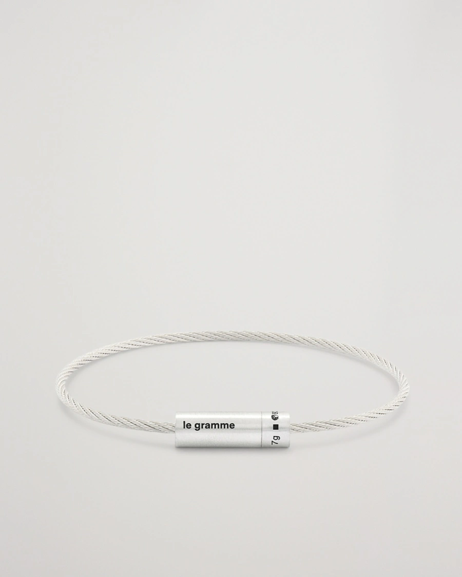 LE GRAMME Cable Bracelet Brushed Sterling Silver 7g – Silber
