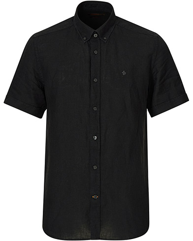 Preppy Authentic |  Douglas Linen Short Sleeve Shirt Black