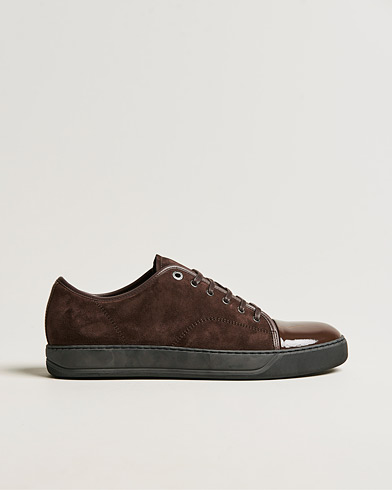 Herren |  | Lanvin | Patent Cap Toe Sneaker Dark Brown
