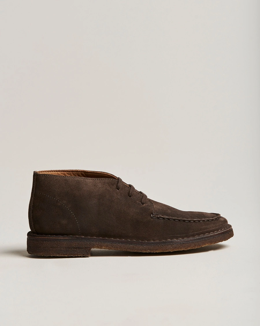 Herren | Chukka-Boots | Drake's | Crosby Moc-Toe Suede Chukka Boots Dark Brown
