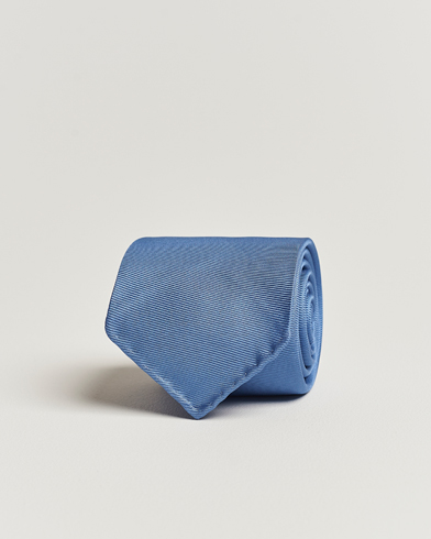 Herren |  | Drake's | Handrolled Woven Silk 8 cm Tie Blue