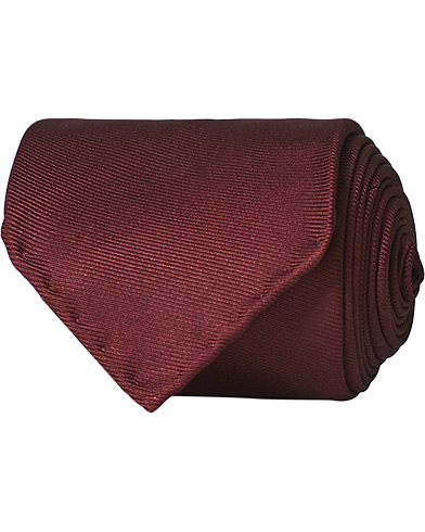 Herren |  | Drake's | Handrolled Woven Silk 8 cm Tie Burgundy