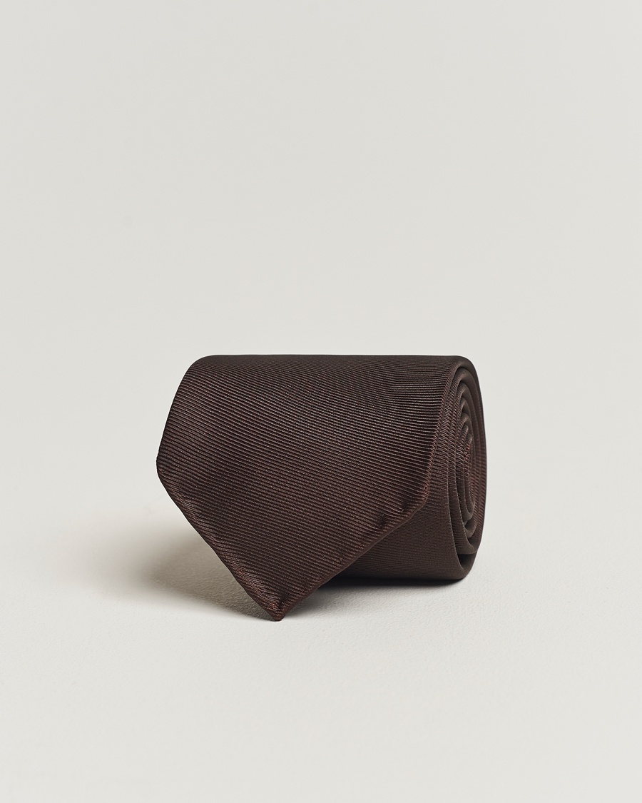 Herren | | Drake's | Handrolled Woven Silk 8 cm Tie Brown