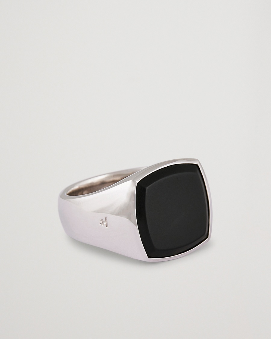 Tom Wood Cushion Black Onyx Ring Silver – Schwarz