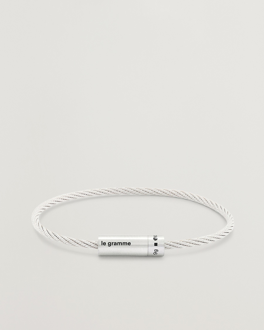 LE GRAMME Cable Bracelet Brushed Sterling Silver 9g – Silber