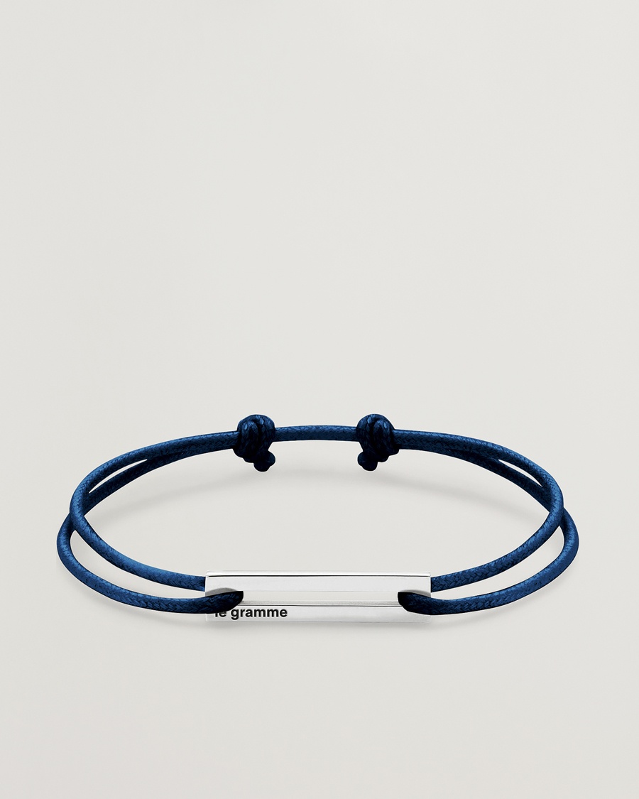 Herren | Luxury Classics | LE GRAMME | Cord Bracelet Le 17/10 Navy/Sterling Silver