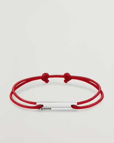 Herren |  | LE GRAMME | Cord Bracelet Le 17/10 Red/Sterling Silver