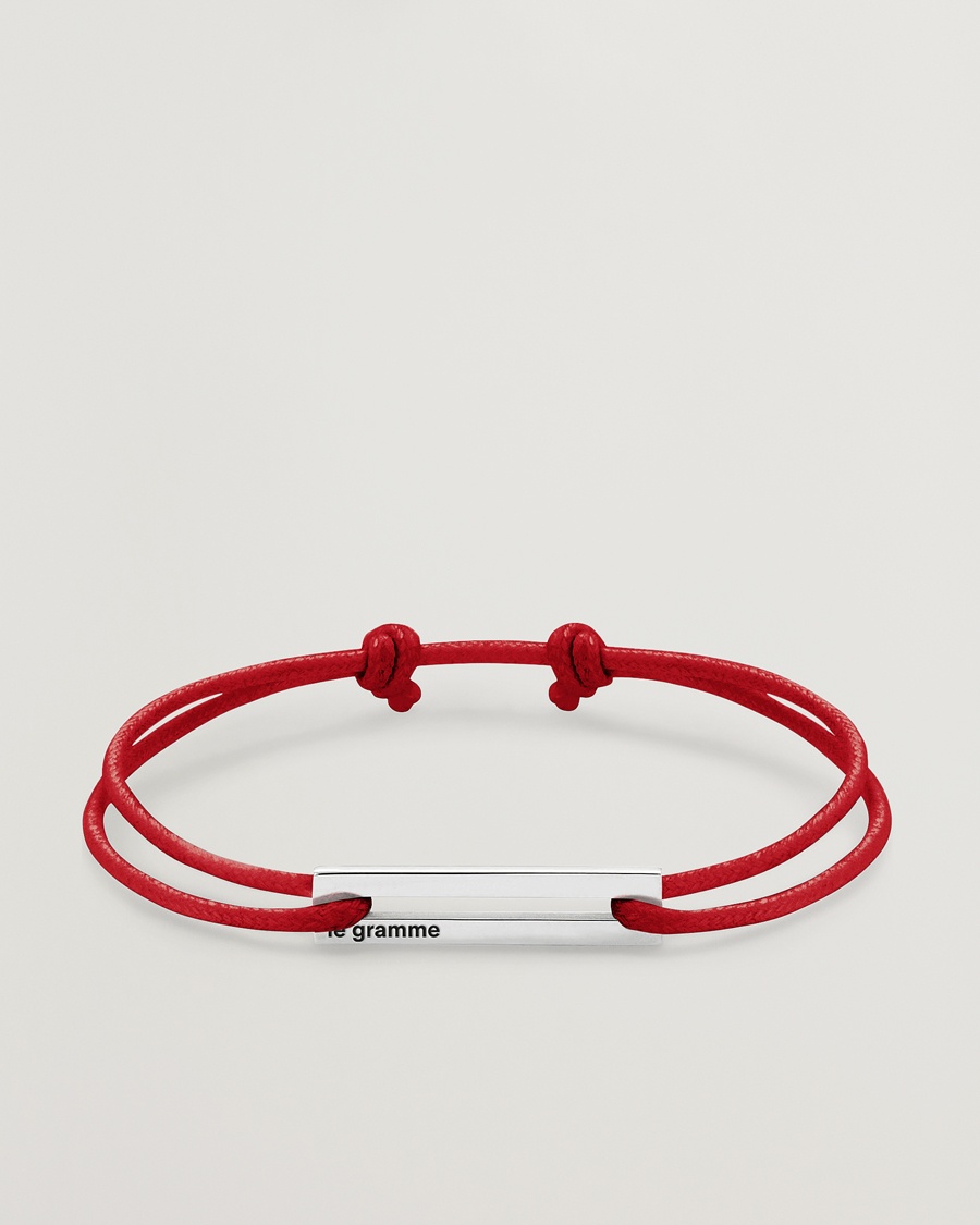 Herren | Luxury Classics | LE GRAMME | Cord Bracelet Le 17/10 Red/Sterling Silver
