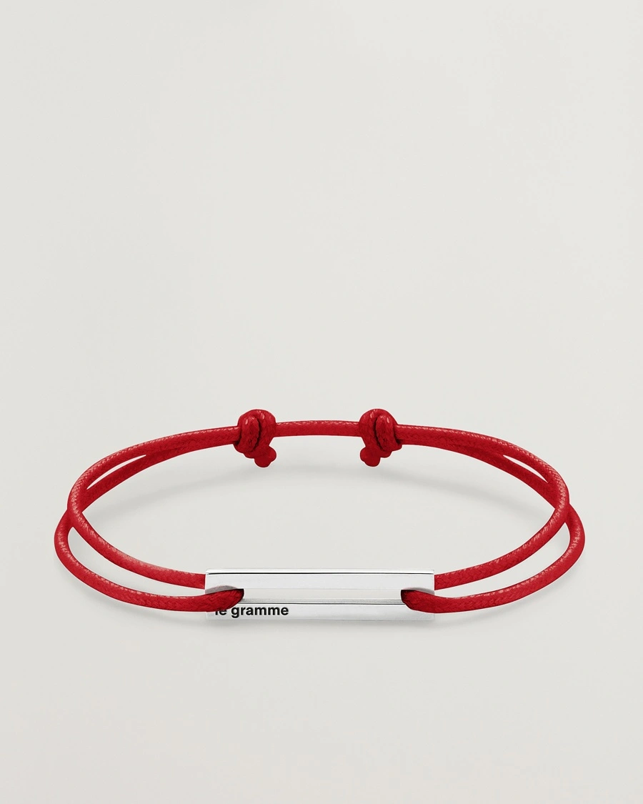 LE GRAMME Cord Bracelet Le 17/10 Red/Sterling Silver – Rot