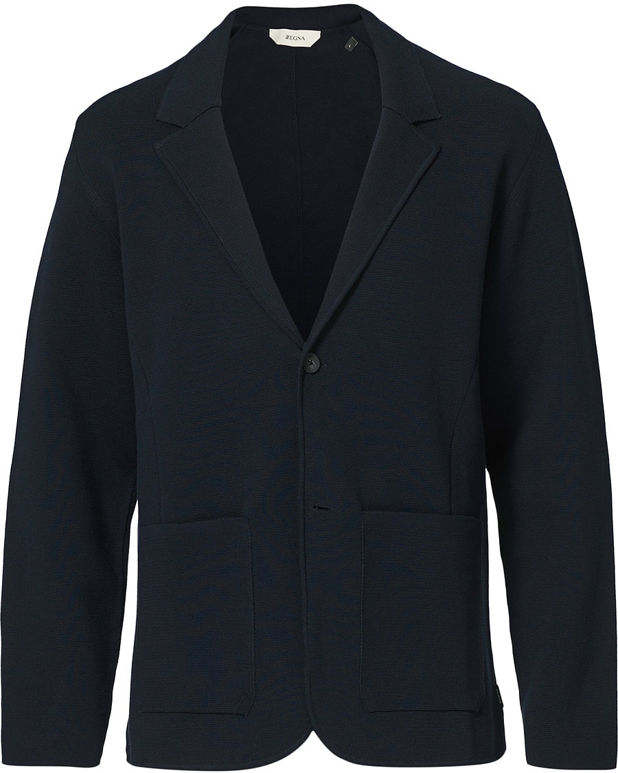 Z Zegna Knitted Cardigan Blazer Navy
