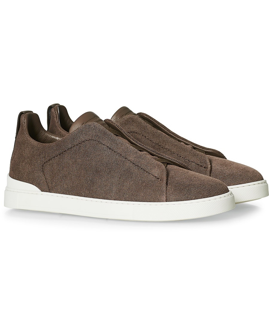  Triple Stitch Elasticated Sneaker Brown