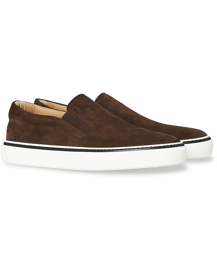 Tod's Cassetta Slippers Dark Brown Suede
