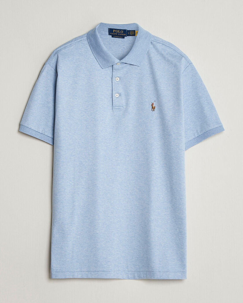 Polo Ralph Lauren Luxury Pima Cotton Polo Jamaica Heather – Blau